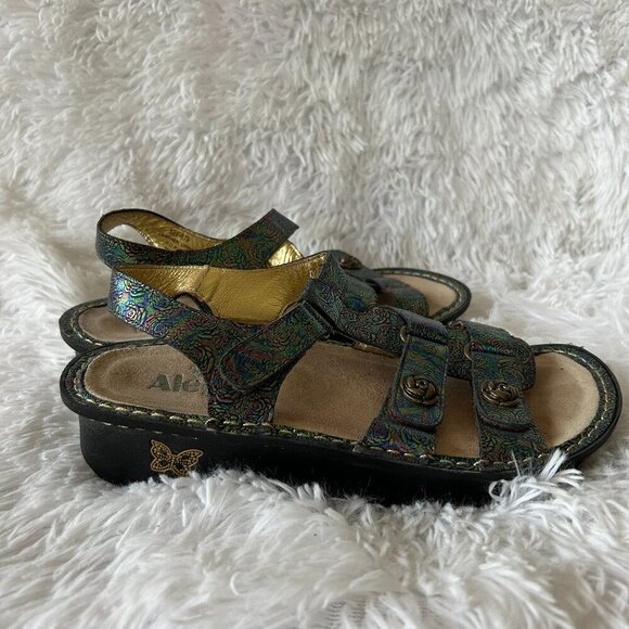 Alegria Kleo Abalone Rose Sandals Womens Size 38 Leather Colorful Rose Design - Picture 1 of 4